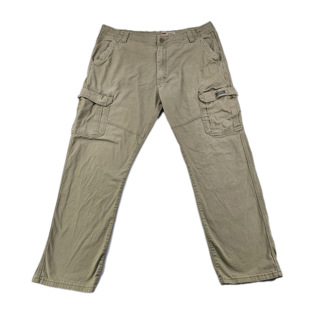 Wrangler Outdoor Series Performance Cargo Hiking Pants Mens 38x32 Khaki Stretch‎